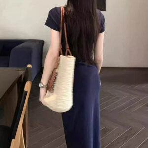 French-style Elegant Square-neck Dress For Women