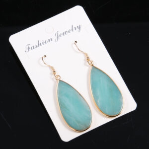 Flat Teardrop-shaped Semi-precious Stone Earrings
