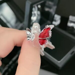 Women Butterfly Open Ring Niche Design High Grade Cold Wind Index Finger Jewelry