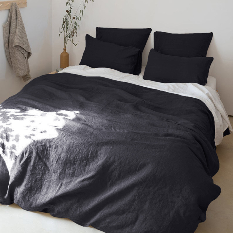 Japanese-style Washed Linen Four-piece Bedding Set Suitable For All Seasons - Image 8