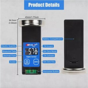 Magnetic Wheel Alignment Gauge, LCD Camber Caster Adjustable Tool For Cars, Trucks