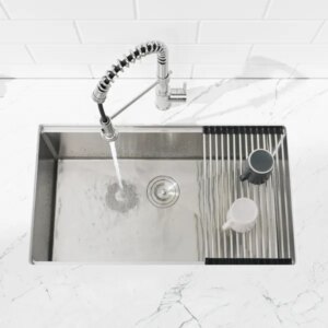 Stainless Steel Kitchen Sink, 30'x19' Single Bowl, Undermount Handmade Sink In Brushed, With Cutting Board, Colander-Unable Ship Weekends, TK And TEMU Only For Pickup