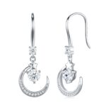 A Luxurious And Fashionable Minimalist Jewelry Earring Set Featuring A 0.5-carat Top-quality Morganite, Made Of S925 Silver Electroplated With Platinum.