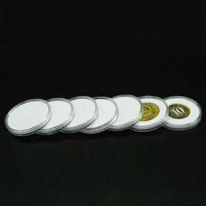 50 PCS Coin Capsules Storage Box With Wooden Case Holder Display