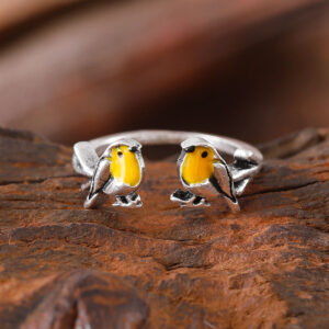 Bohemian Cute Dripping-Oil Bird Open Ring