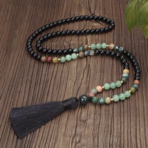 Summer Black Tassel Long Necklace
