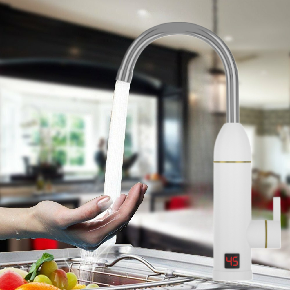 360 Electric LED Fast Instant Faucet Tap Water Heater Hot & Cold Kitchen Use