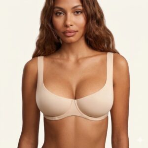 Unlined Balconette Bra Underwired Double Layer Cup Adjustable Straps Soft Stretchy Invisible Under Low Cut Tops SpringStatements