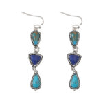 Retro Geometric Triangle Gemstone Earrings