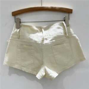 Women's Rose Embellished Rivet Belt Hot Pants