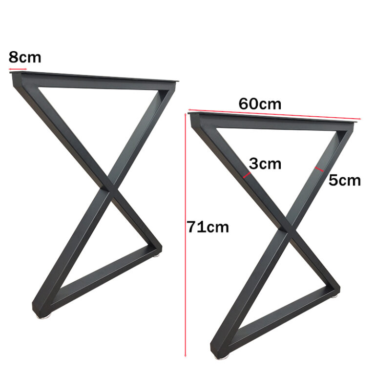 Metal Table Legs 28”x 24” Heavy-Duty Desk Legs Industrial Furniture Legs For Dinning Table, Computer Table, Office Table 2Pcs-Black