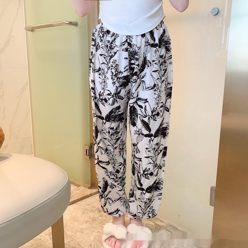 Plus-size Rayon Beach Mosquito-proof Cotton-look Pajama Pants - Image 15