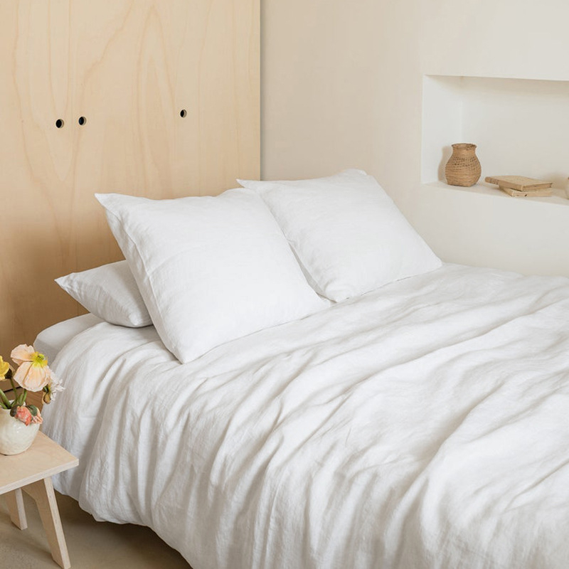 Japanese-style Washed Linen Four-piece Bedding Set Suitable For All Seasons - Image 3