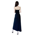 Tube-top Trend Zipper Slit Maxi Dress
