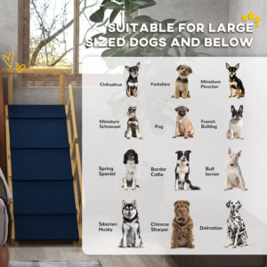 Adjustable Dog Ramp, Foldable Pet Ramp with Non Slip Surface for Bed and Sofa