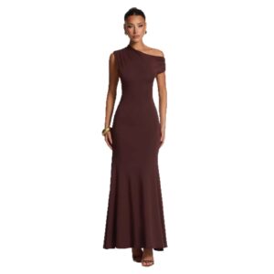 Asymmetric Off-Shoulder High-End Evening Gown