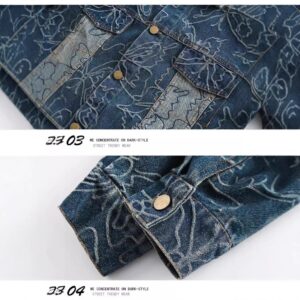 Japanese-style Vintage Washed Frayed-edge Distressed Denim Jacket