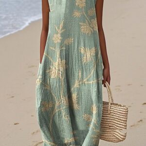 Fashion Stitching Ladies Dress Round Neck Pullover