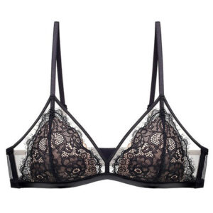 French-style Thin Cotton Lace Triangle Cup Wireless Bra