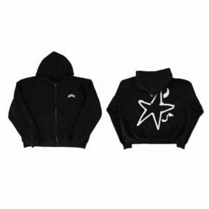 Dark Letter Print Floral Cardigan Hoodie Jacket Womens