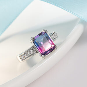 Women's Simple Square Zircon Ring