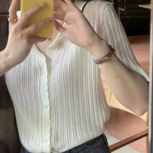 Slim-fit Polo-neck Sheer Silk Top