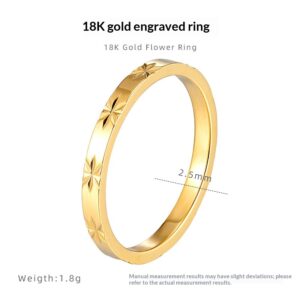 French-inspired Radiating Pattern Plain Band Ring