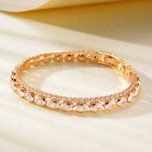 Mens And Womens Fashionable Full-diamond Green Zircon Bracelet Jewelry