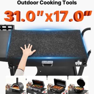 Outdoor Grill Cart, 31.0 X 17.0 Inch Tabletop Size Grilling Table, Foldable Outdoor Cooking Table With Tissue Holder, Hooks, Wheels, Side Table, BBQ Prep Tables For Picnic, Kitchen, Courtyard