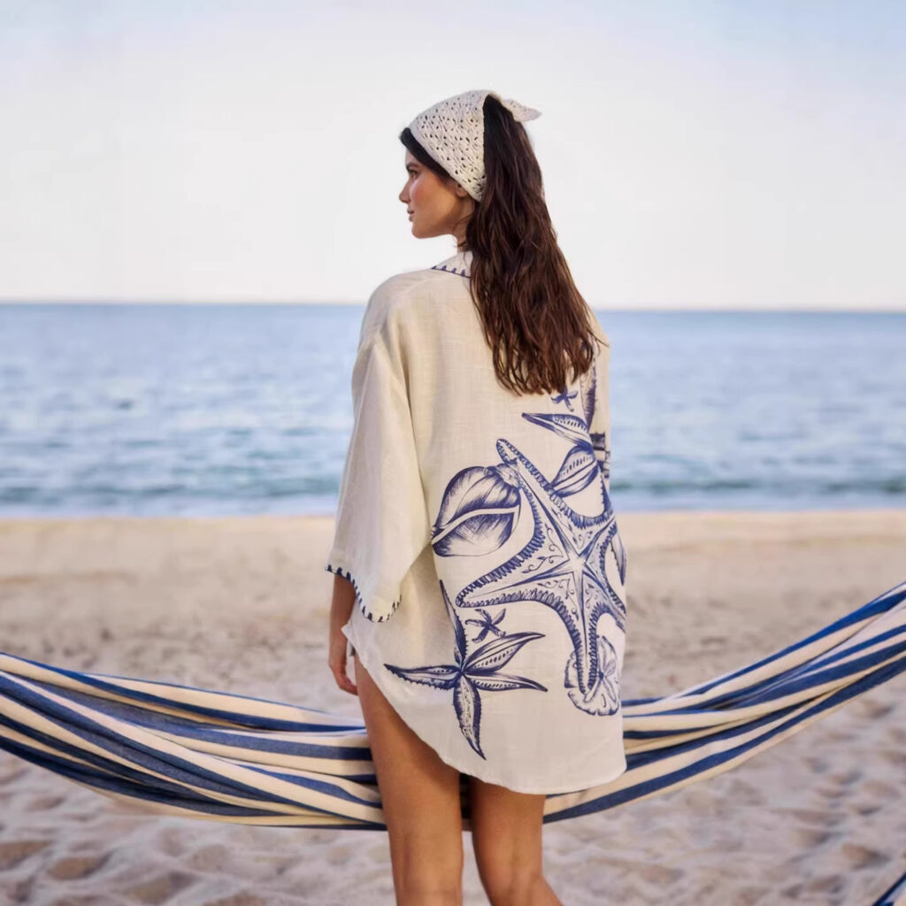 Fashion Linen Leisure All-matching Shirt Cardigan Shorts