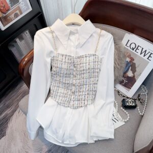 Designer-style Niche White Shirt Top Two-piece Set