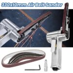 10mm Pneumatic Belt Sander, Lightweight Handheld Air Powered Grinder Polisher With 5 Sanding Belts