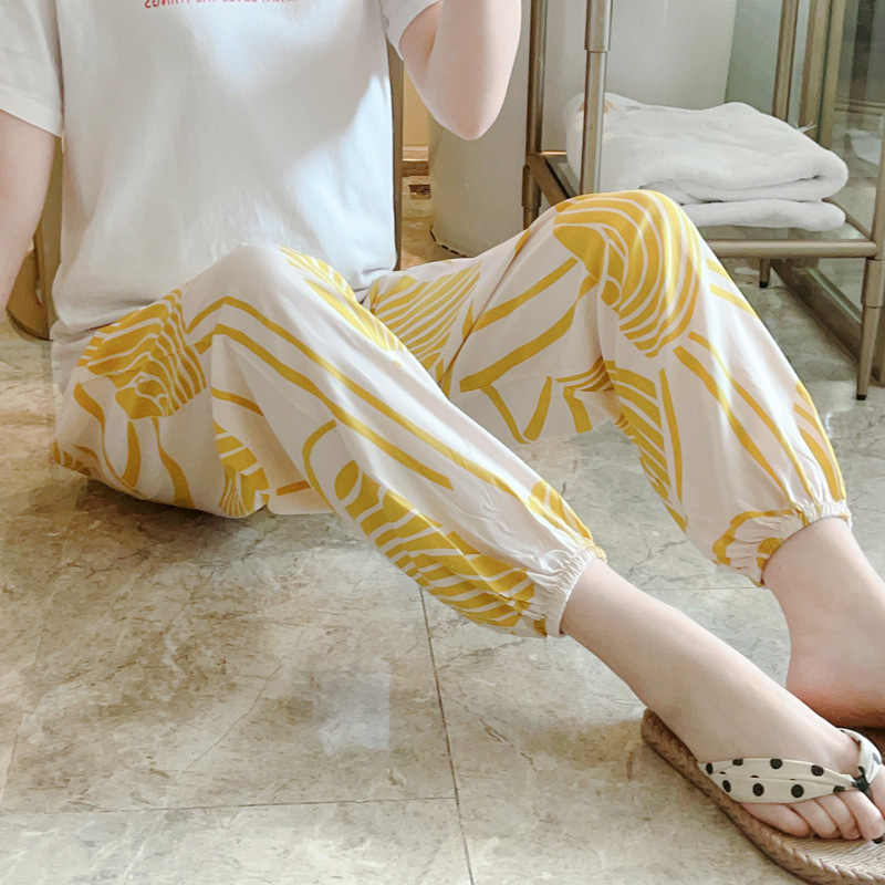 Plus-size Rayon Beach Mosquito-proof Cotton-look Pajama Pants - Image 7