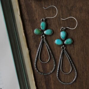 Retro Waterdrop Turquoise Pendant Earrings For Women