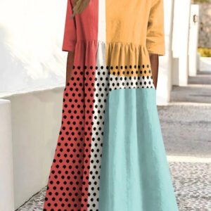 Casual Retro Ocean Art Print Womens Loose Dress