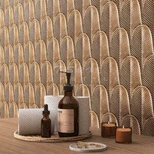 Feather Mosaic Restaurant Featured Light Luxury Space Art Tiles