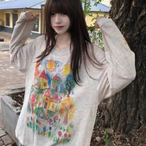 Women's Mesh Loose Long-sleeve T-shirt