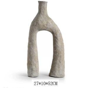 Long-legged Vase With Handcrafted Aged Small-mouth Holder For Dry Flowers