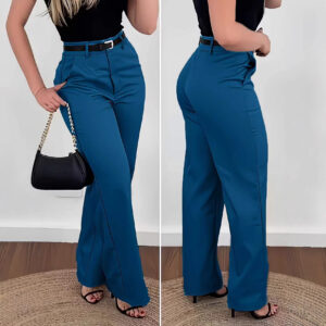 Women’s Solid-Colored Casual Loose Wide-Leg Pants