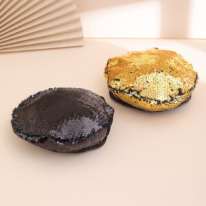 European And American Trendy Fashion Small Sequin Beret For Outdoor Outings, Suitable For All Occasions, Versatile For Painting And Photography.