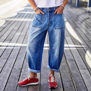 Mid-rise Boot-cut Cropped Denim Jeans