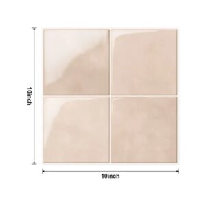 10pcs Self-adhesive Splash Wall Tiles, 10x10 Inch Self-adhesive Subway Tiles, High Quality Pink, Suitable For Kitchen And Bathroom Walasy DIY Home Decoration, Waterproof And Oil-proof, Easy To Clean