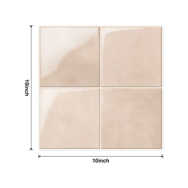 10pcs Self-adhesive Splash Wall Tiles, 10×10 Inch Self-adhesive Subway Tiles, High Quality Pink, Suitable For Kitchen And Bathroom Walasy DIY Home Decoration, Waterproof And Oil-proof, Easy To Clean