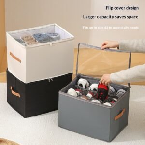 Oxford Cloth Storage Shoe Box Foldable With Zipper