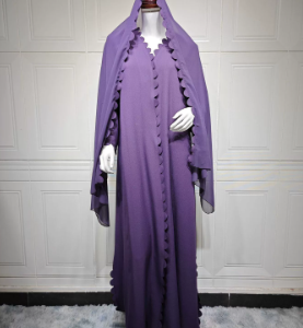 Stylish And Elegant Cardigan And Headscarf Two-piece Set