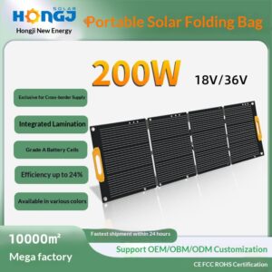 200W 18V Camping Portable Charging Panel Solar-Powered Folding Kit