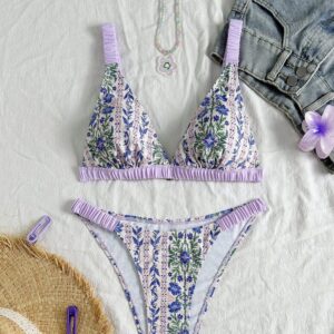 Printed Bikini With Adjustable Straps Swimsuit