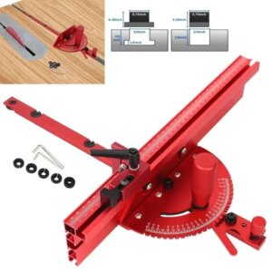Precision Miter Gauge Set With 400mm Aluminium Fence & Flip Stop, Woodworking Angle Ruler For Table Saw/Router Table