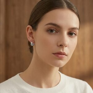 925 Sterling Silver Elegant Silver Triple Band Huggie Hoop Earrings - Minimalist Jewelry for Women