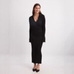 Women's Knitted Long-Sleeve Dress Deep V-Neck Sweater For Export